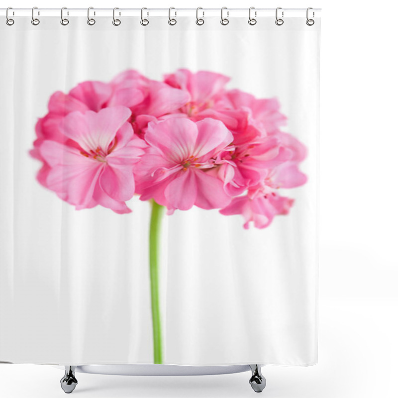 Personality  Pink Geranium Flower Isolated Shower Curtains