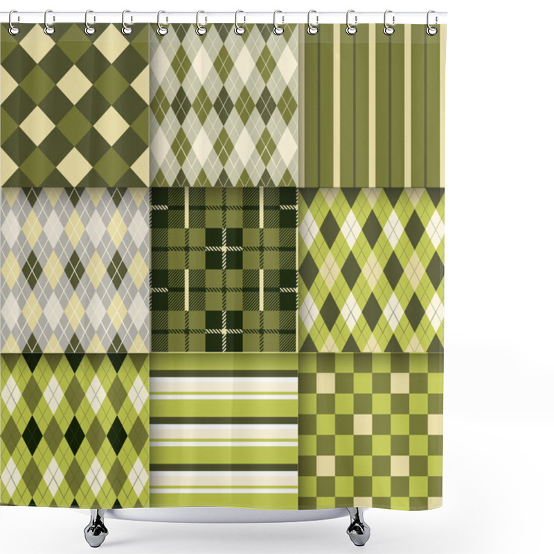 Personality  Set Of Seamless Patterns Shower Curtains