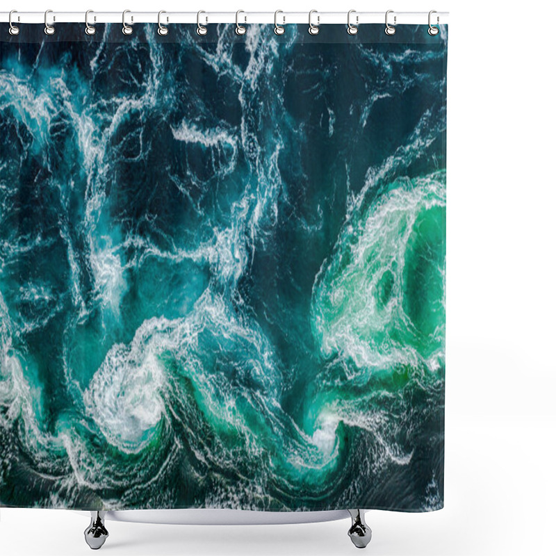 Personality  Abstract Background. Waves Of Water Of The River And The Sea Meet Each Other During High Tide And Low Tide. Whirlpools Of The Maelstrom Of Saltstraumen, Nordland, Norway Shower Curtains