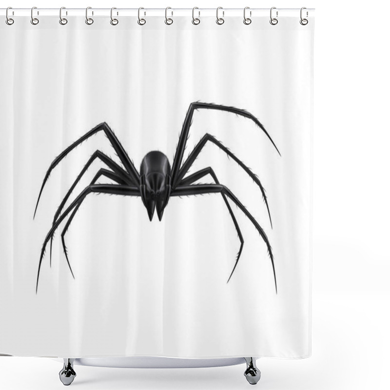 Personality  Realistic Spider Illustration Shower Curtains