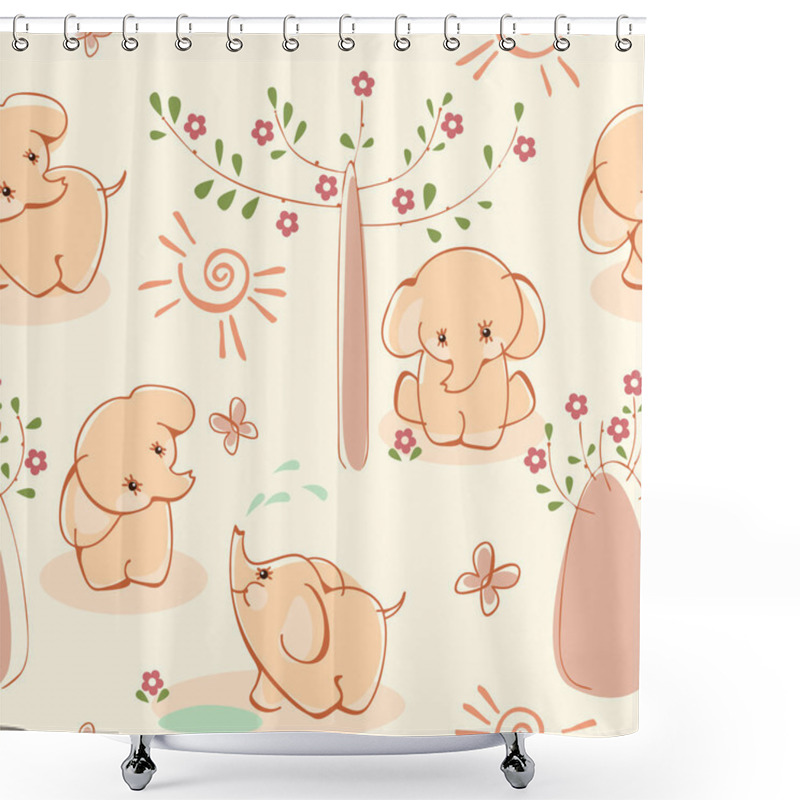 Personality  Elephant Calves Shower Curtains