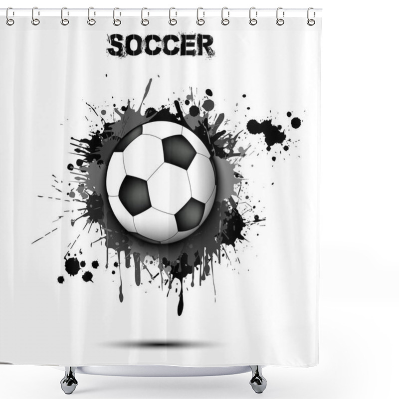 Personality   Soccer Ball On The Background Of The Blots Of Paint Shower Curtains