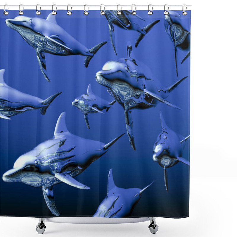 Personality  Dolphins Shower Curtains