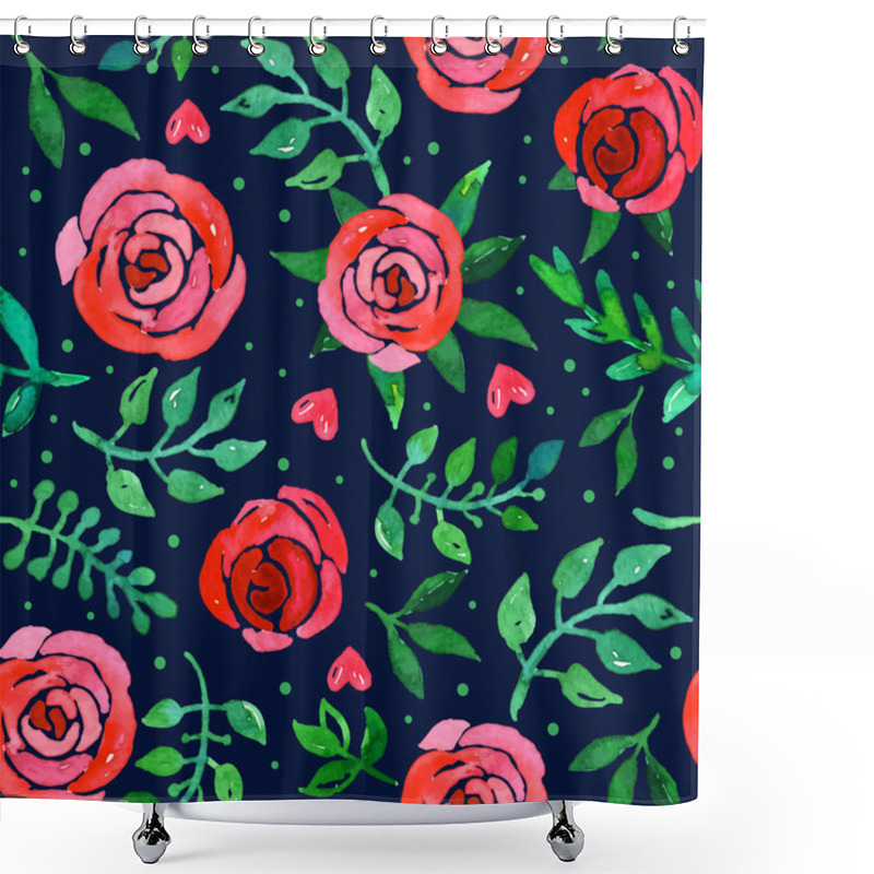 Personality  Boho Style Roses Seamless Pattern Shower Curtains