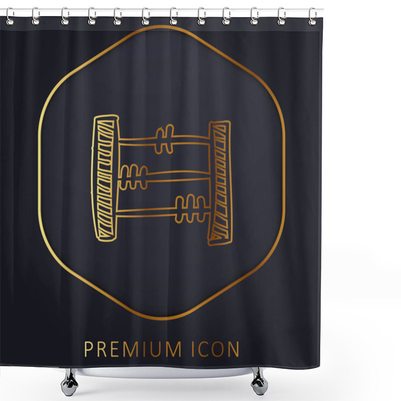 Personality  Abacus Hand Drawn Educational Toy Golden Line Premium Logo Or Icon Shower Curtains