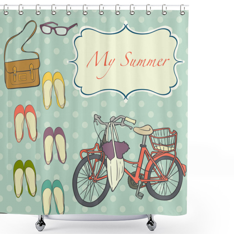 Personality  Cute Girly Summer Set Shower Curtains