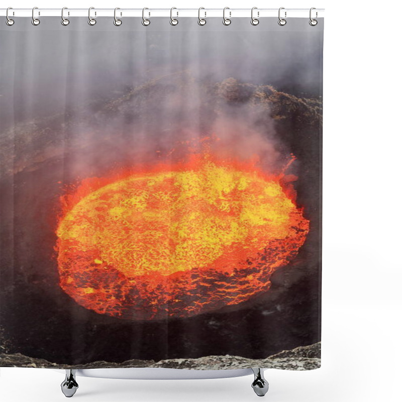 Personality  Bubbling Burning Lava Lake Inside Mount Marum. Ambrym Island-Vanuatu. 5935 Shower Curtains