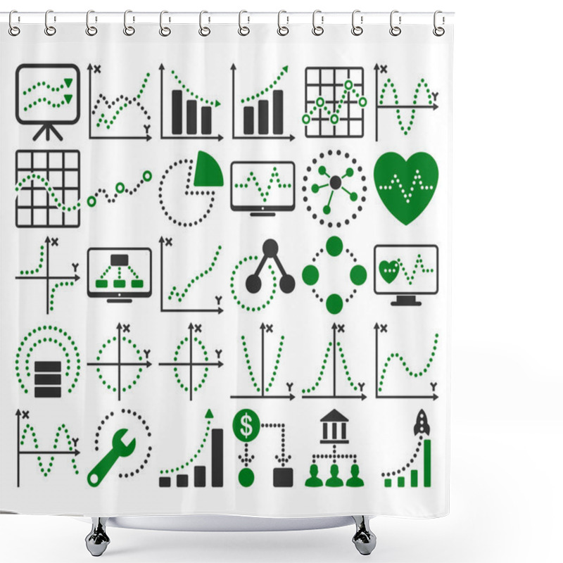 Personality  Business Charts With Circle Dots Vector Icons Shower Curtains