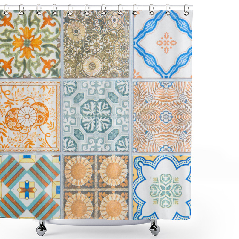 Personality  Ceramic Tiles Patterns From Portugal Shower Curtains