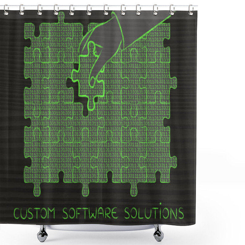 Personality  Concept Of Custom Software Solutions Shower Curtains