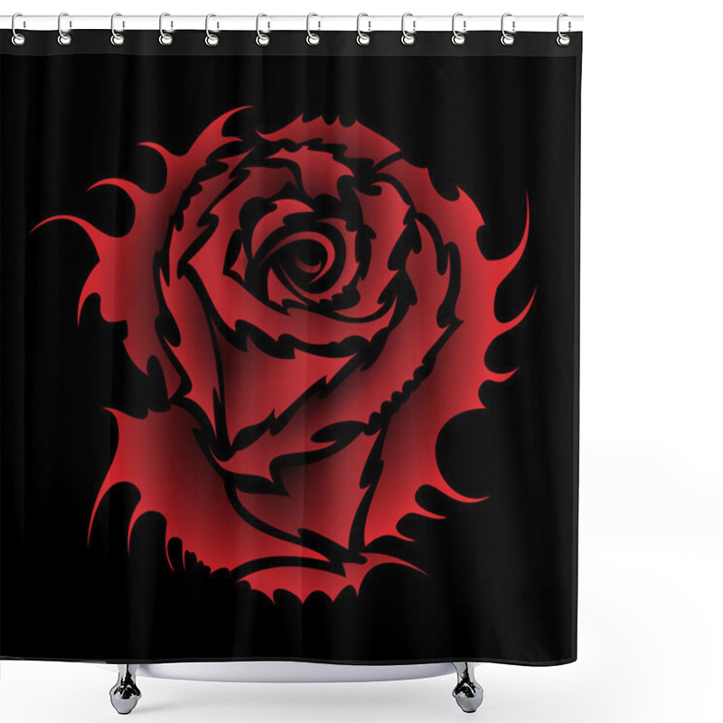 Personality  Rose Tattoo Style Shower Curtains