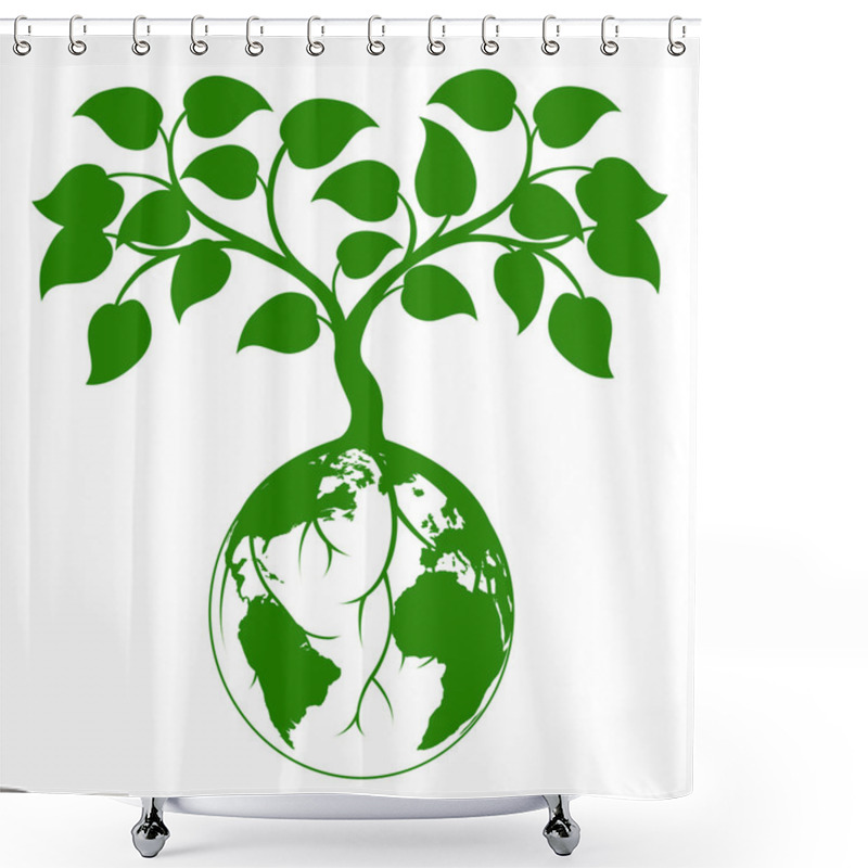 Personality  Earth Tree Graphic Shower Curtains