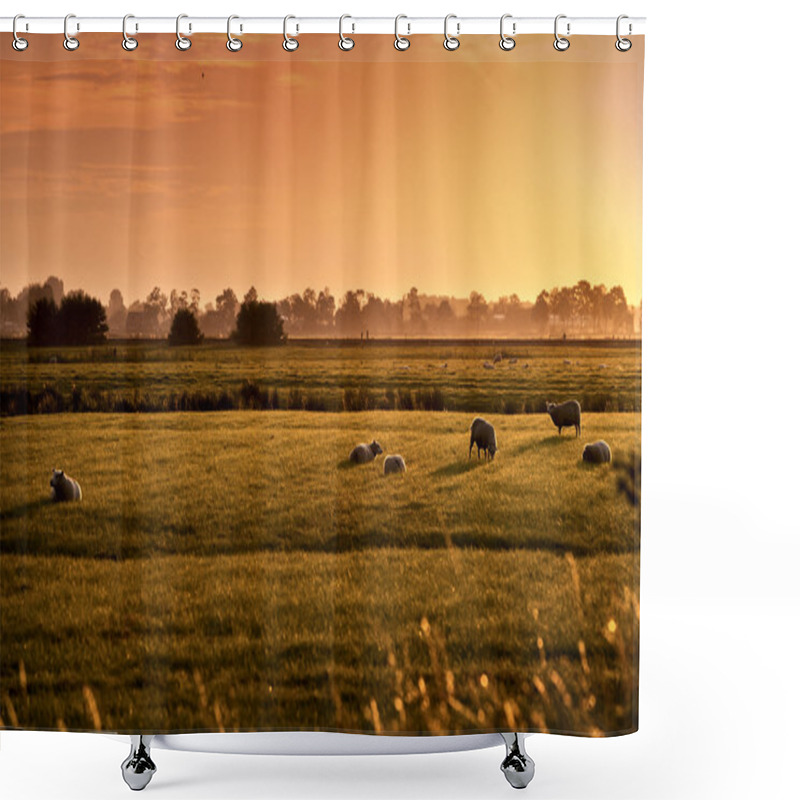 Personality  Dutch Pastoral At Sunrise Shower Curtains