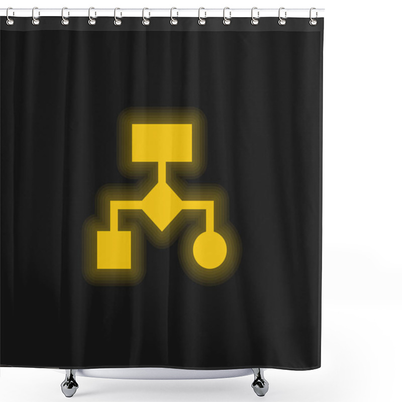 Personality  Algorithm Yellow Glowing Neon Icon Shower Curtains