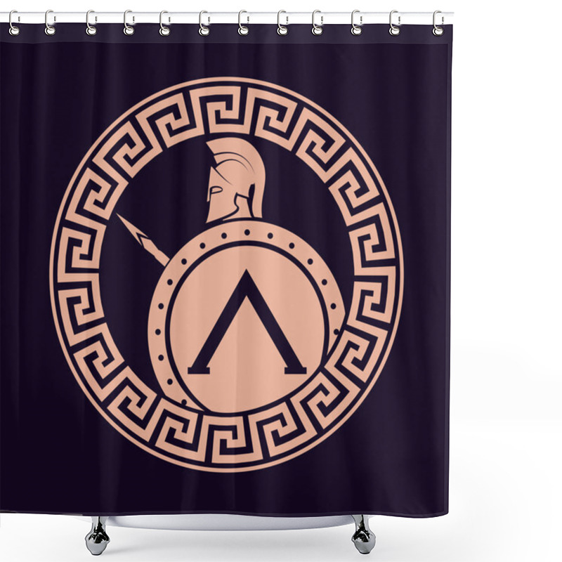 Personality  Icon Silhouette Of The Spartan Soldier Shower Curtains