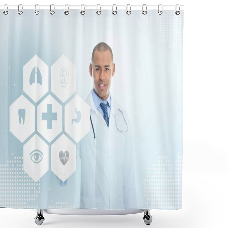 Personality  Pointing African American Doctor Shower Curtains