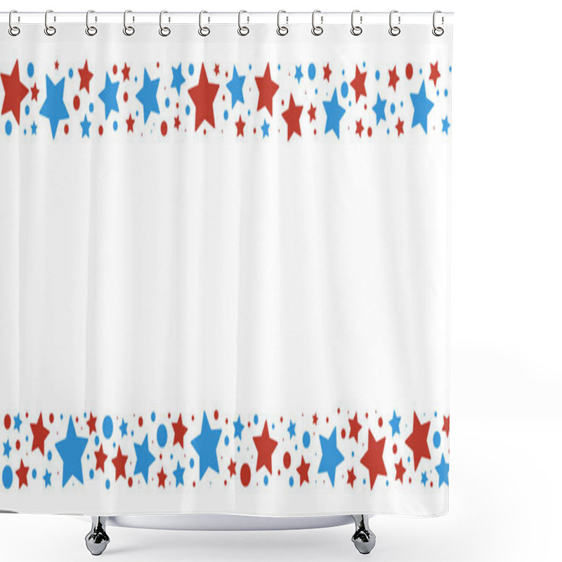 Personality  Stars Pattern Frame Background. Usa Style Shower Curtains