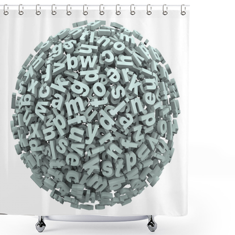 Personality  Letter Sphere Of Fonts And Typography Reading Learning Shower Curtains