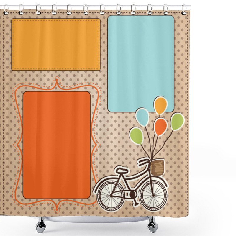 Personality  Retro Bicycle With Balloons Shower Curtains