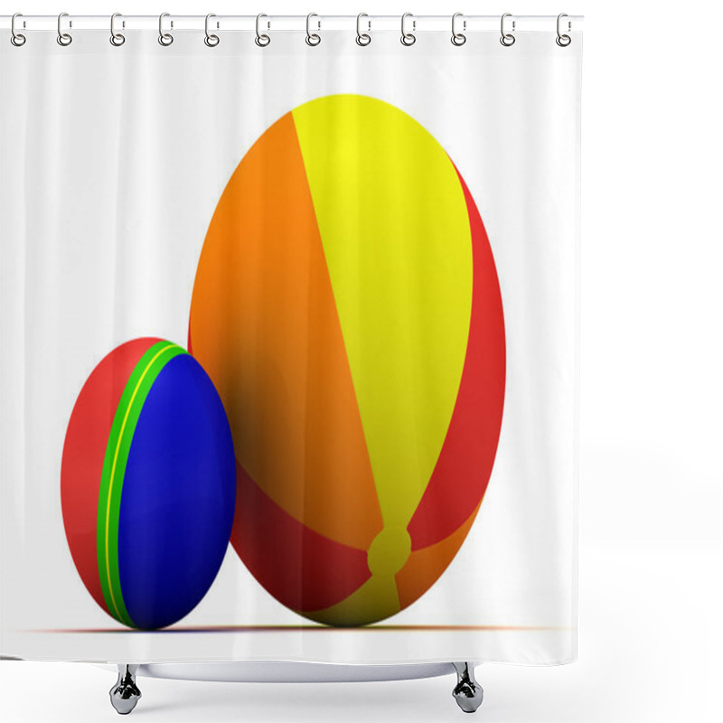 Personality  Two Balls Shower Curtains