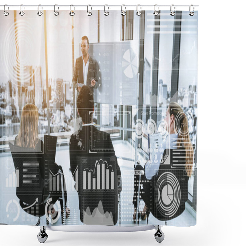 Personality  Big Data Technology For Business Finance Concept. Shower Curtains