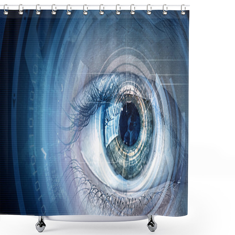 Personality  Eye Scanning. Concept Image Shower Curtains