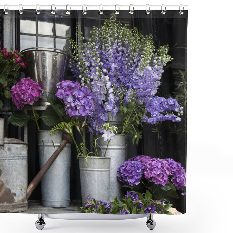 Personality  Meadow Flowers Lupines, Buttercups, Bluebells, And Aquilegia In A Bouquet Hawthorn. Shower Curtains