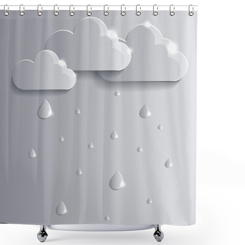 Personality  Vector Clouds And Raindrops Shower Curtains