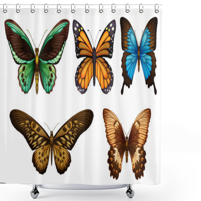 Personality  Butterflies Shower Curtains