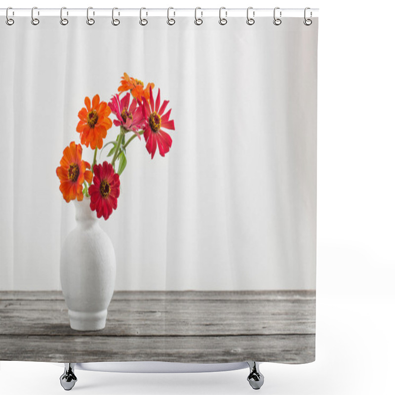 Personality  Bouquet Of Zinnia Flowers Shower Curtains