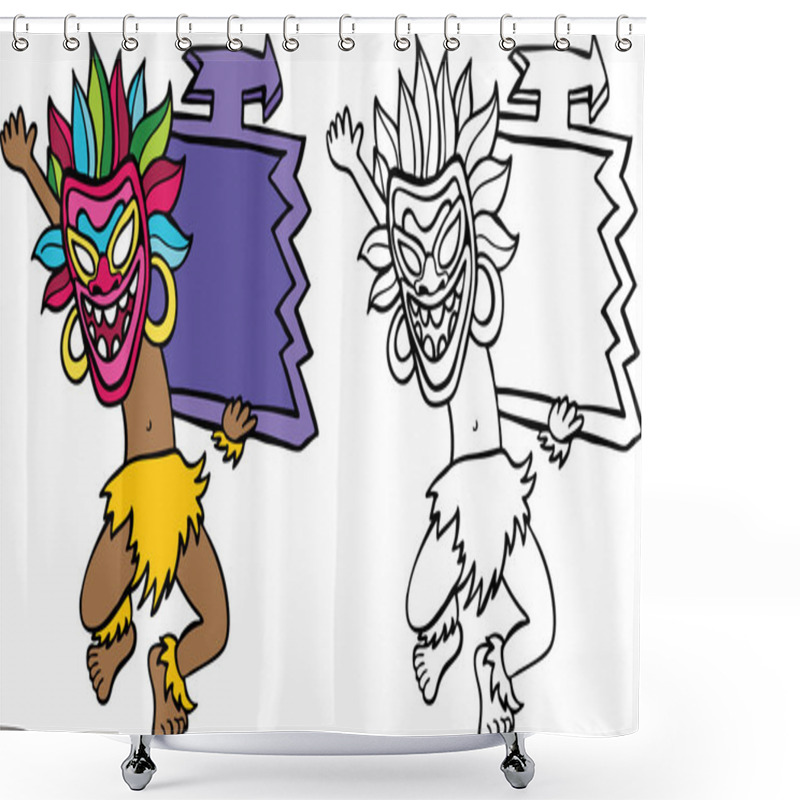 Personality  Witch Doctor With Sign Shower Curtains