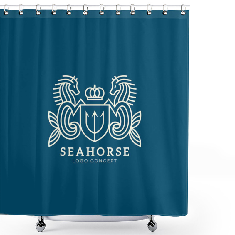 Personality  Seahorse Logo Shower Curtains