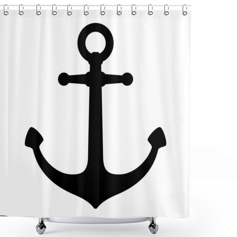 Personality  Anchor Vector Icon Logo Boat Pirate Nautical Maritime Illustration Symbol Graphic Shower Curtains