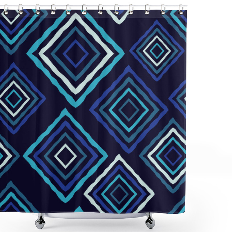 Personality  Ethnic Boho Seamless Pattern. Scribble Texture. Folk Motif. Textile Rapport. Shower Curtains