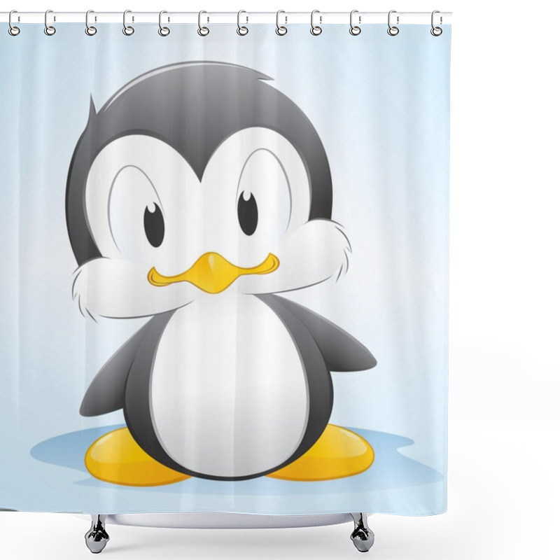 Personality  Cartoon Penguin Shower Curtains