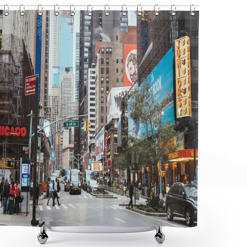 Personality  TIMES SQUARE, NEW YORK, USA - OCTOBER 8, 2018: Urban Scene With Crowded Times Square In New York, Usa Shower Curtains