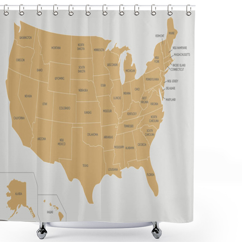 Personality  USA Map Vector Illustration. Editable And Clearly Labeled Layers Shower Curtains