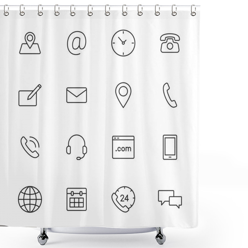 Personality  Contact Icons Shower Curtains