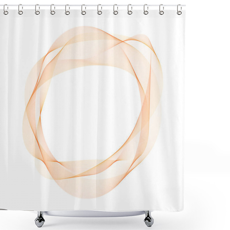 Personality  Design Elements. Wave Of Many Purple Lines Circle Ring. Abstract Vertical Wavy Stripes On White Background Isolated. Vector Illustration EPS 10. Colourful Waves With Lines Created Using Blend Tool Shower Curtains