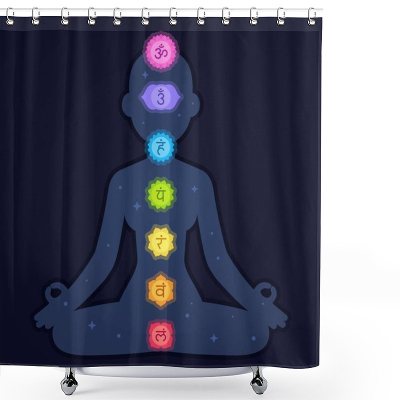 Personality  Chakras Meditation Illustration Shower Curtains