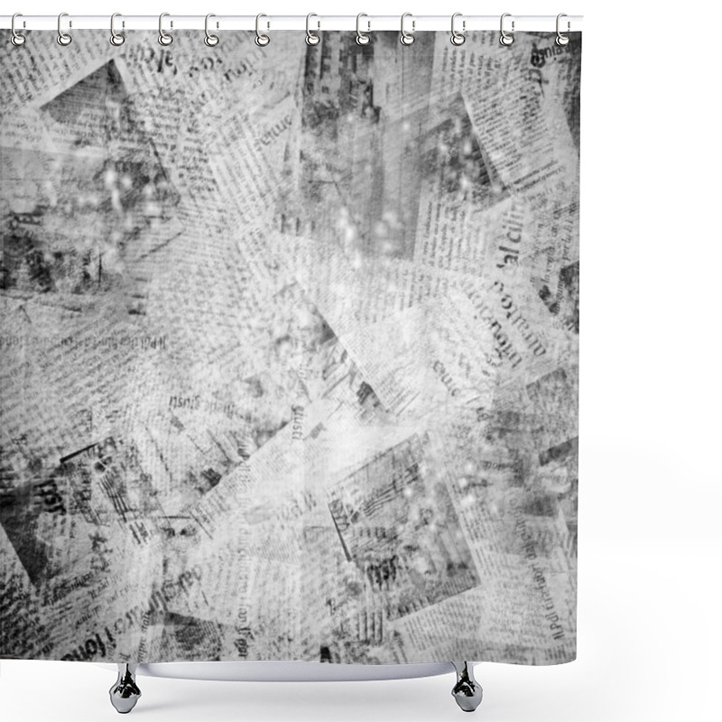 Personality  Old Background With Newspaper Shower Curtains