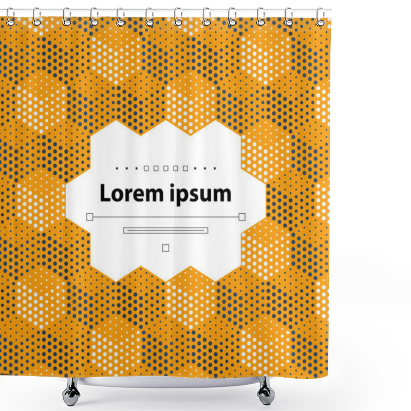 Personality  Yellow Template With Dotted Cubical Pattern Shower Curtains