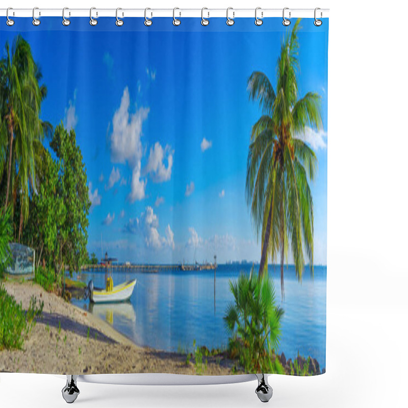 Personality  Tropical Sandy Beach On Caribbean Sea  Shower Curtains