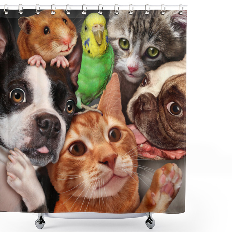 Personality  Pet Group Shower Curtains