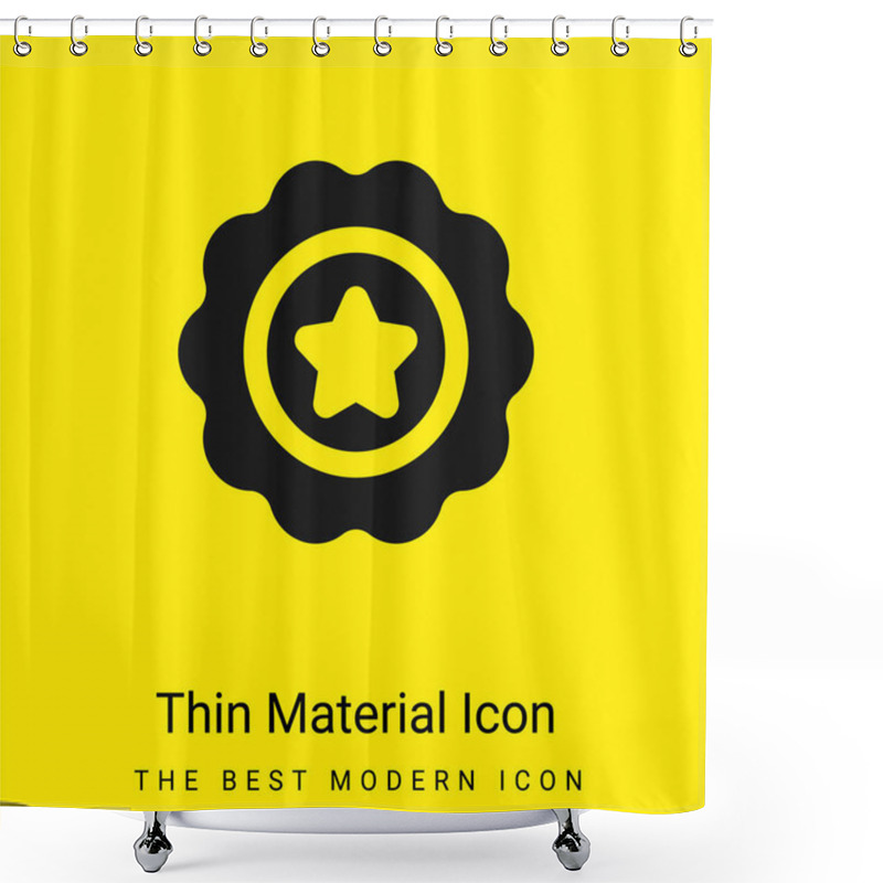 Personality  Badge Minimal Bright Yellow Material Icon Shower Curtains