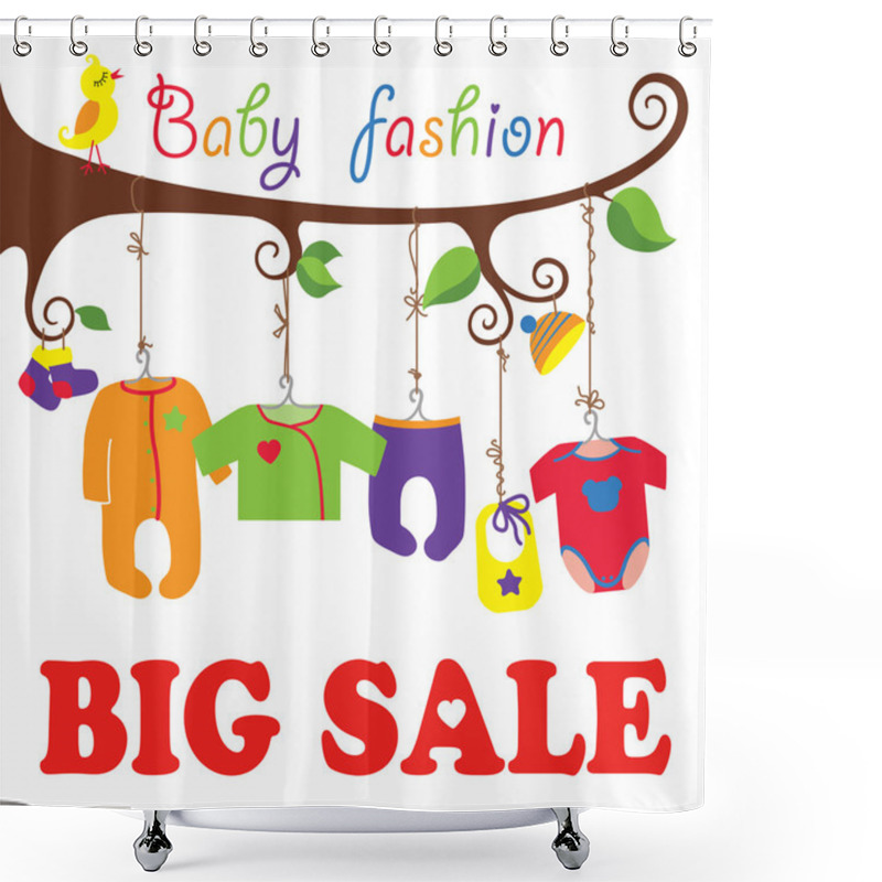 Personality  Baby Born Clothes Hanging On The Tree.Big Sale Shower Curtains