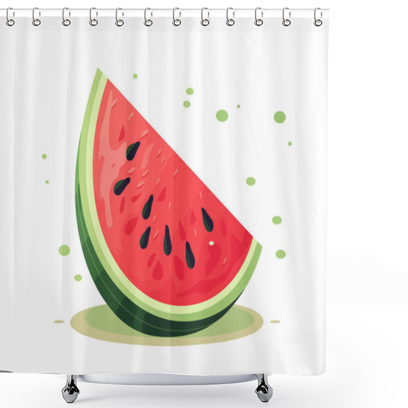 Personality  Watermelon Vector Flat Minimalistic Isolated Vector Style Illustration Shower Curtains