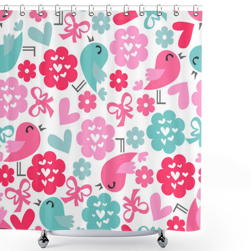 Personality  Cute Seamless Pattern With Butterflies And Flowers Shower Curtains