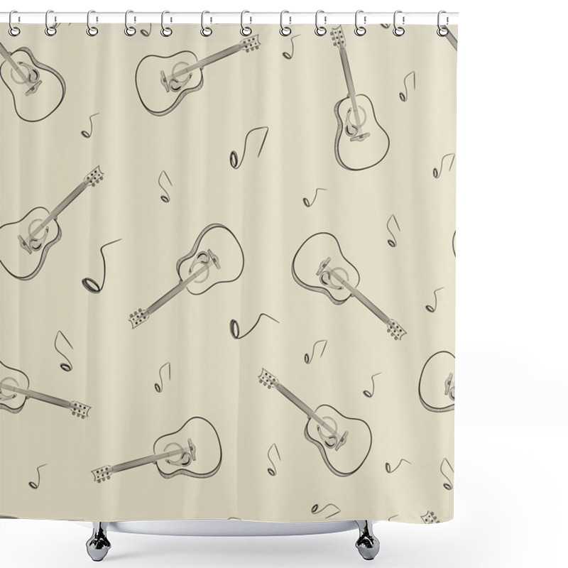 Personality  Seamless Texture Of A Guitar 1 Shower Curtains