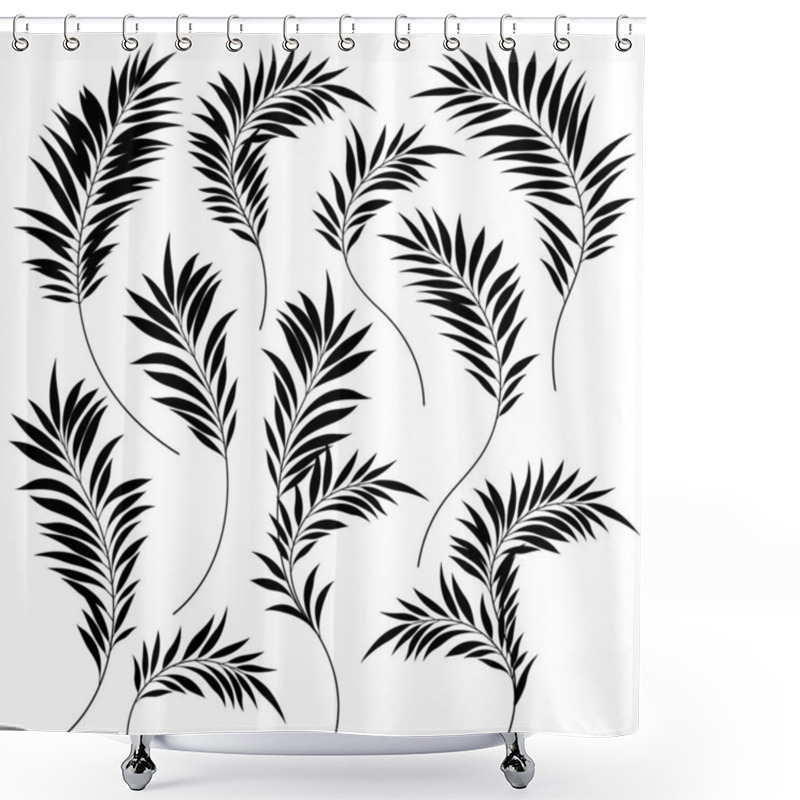 Personality  Beautiful Tropical Plant Background Illustration Material,It Is A Vector Work, Shower Curtains